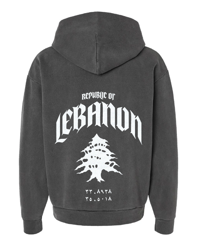 Lebanon Republic Oversized Hoodie Wash Grey