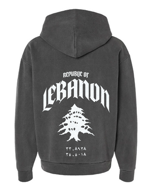 Lebanon Republic Oversized Hoodie Wash Grey