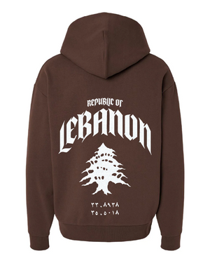 Lebanon Republic Oversized Hoodie Brown