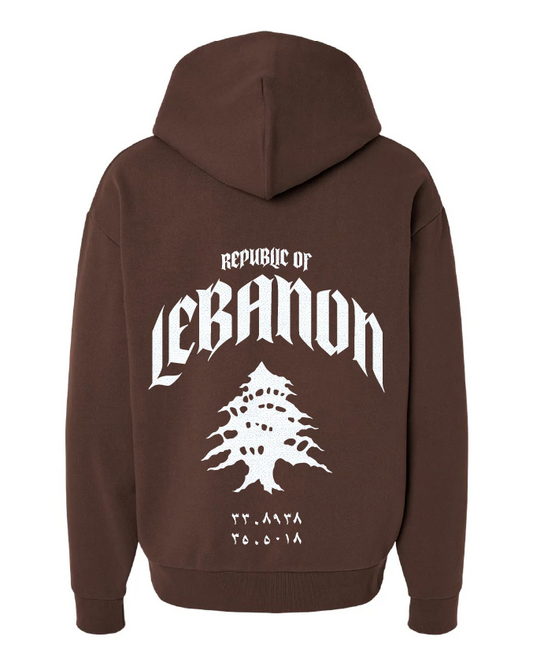 Lebanon Republic Oversized Hoodie Brown