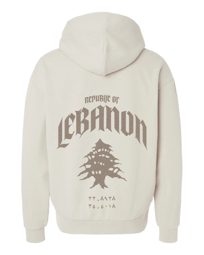 Lebanon Republic Oversized Hoodie Beige