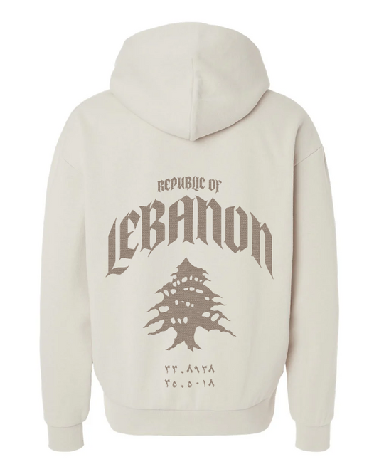 Lebanon Republic Oversized Hoodie Beige