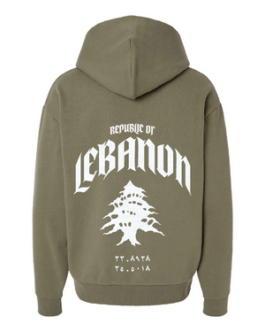 Lebanon Republic Oversized Hoodie Olive Green