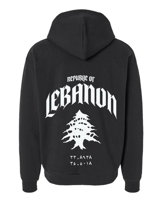Lebanon Republic Oversized Hoodie Black